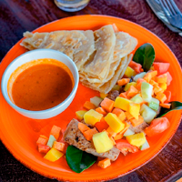 Omelette with salad